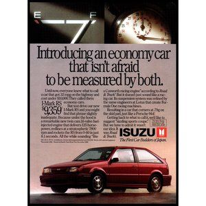 1989 Isuzu I-Mark RS Hatchback Economy Car Vintage Print Ad Wall Art Photo